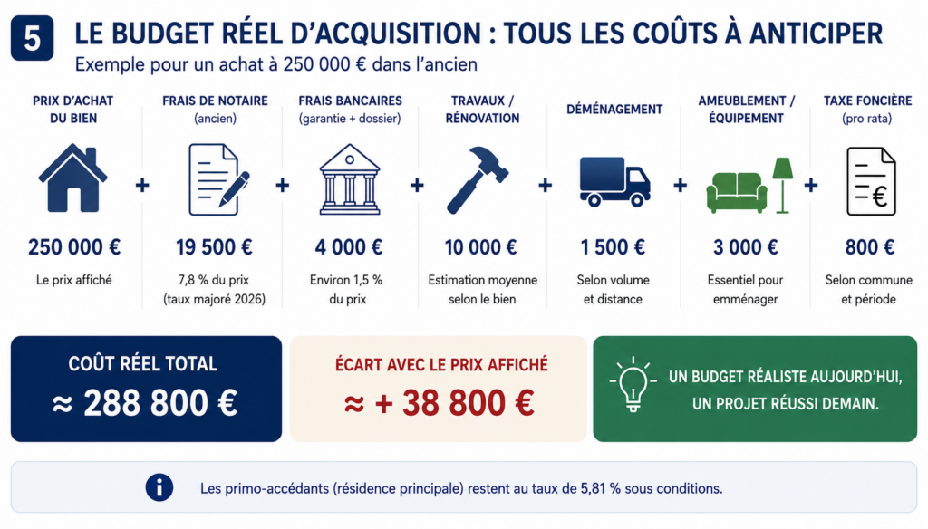 Budget réel d'acquisition immobilière