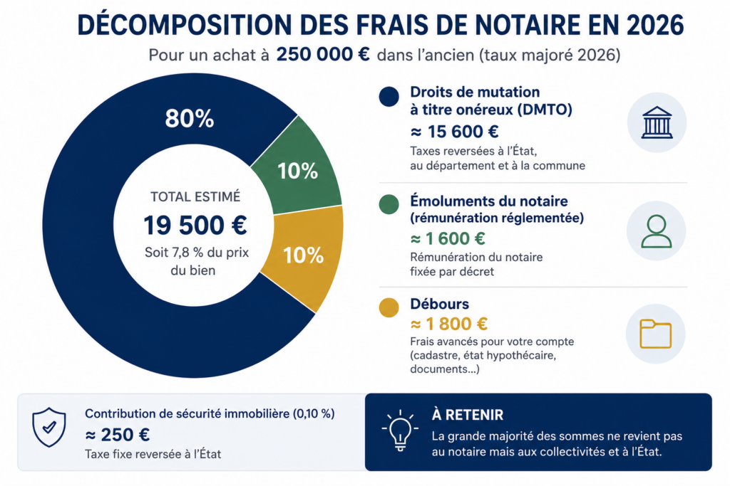 Décomposition des frais de notaire